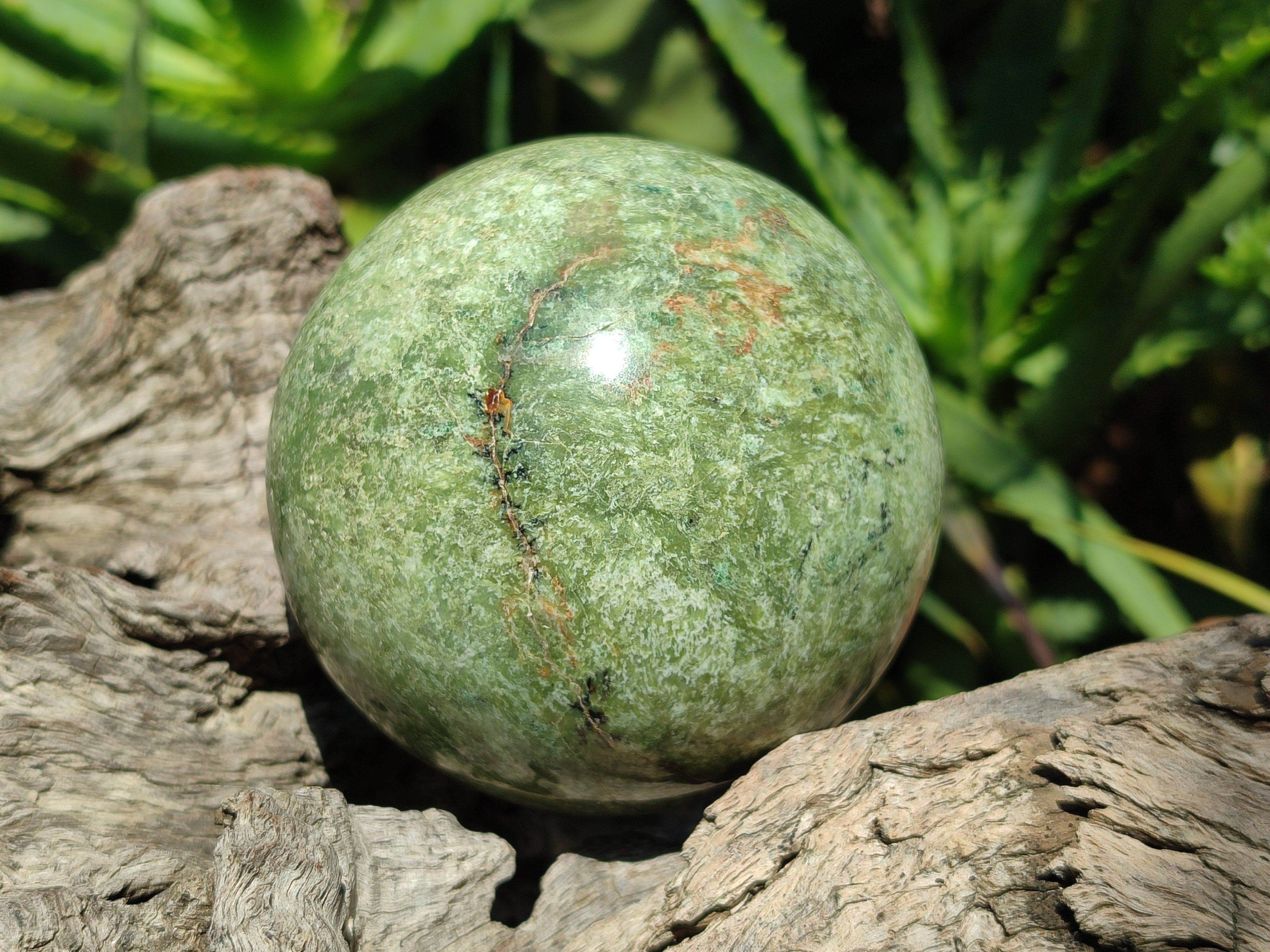 Polished Chrysoprase Spheres x 3 From Betroka, Madagascar - Toprock Gemstones and Minerals 