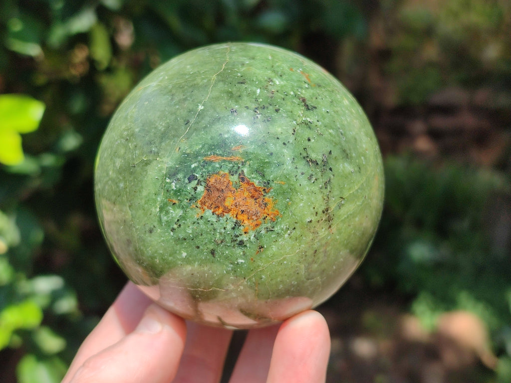 Polished Chrysoprase Spheres x 3 From Betroka, Madagascar - Toprock Gemstones and Minerals 