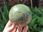 Polished Chrysoprase Spheres x 3 From Betroka, Madagascar - Toprock Gemstones and Minerals 