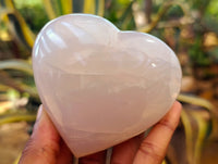 Polished Pink Pearl Girasol Quartz Hearts x 3 From Ambatondrazaka, Madagascar