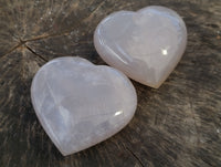 Polished Pink Pearl Girasol Quartz Hearts x 3 From Ambatondrazaka, Madagascar