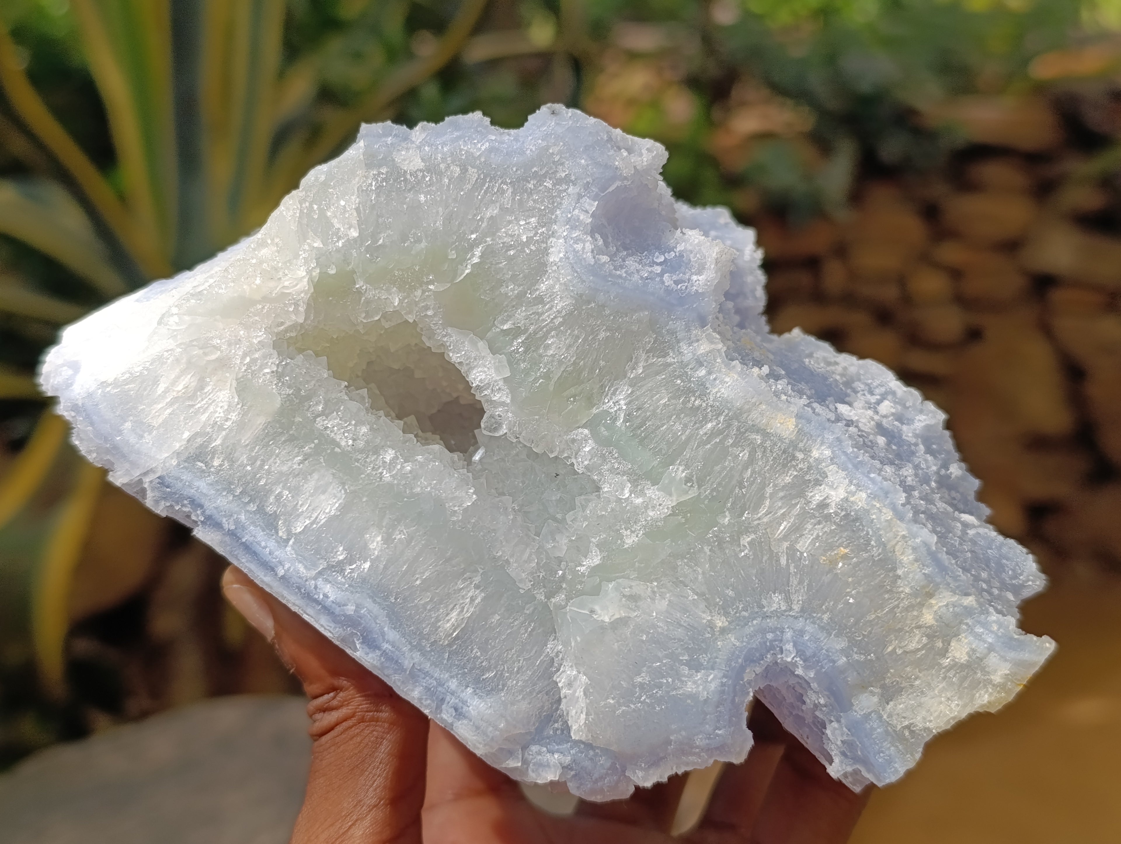 Natural Etched Blue Chalcedony Display Specimen x 1 From Nsanje, Malawi - Toprock Gemstones and Minerals 