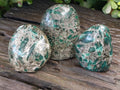 Polished Emerald Mica In Matrix Standing Free Forms x 4 From Mutoko, Zimbabwe - Toprock Gemstones and Minerals 
