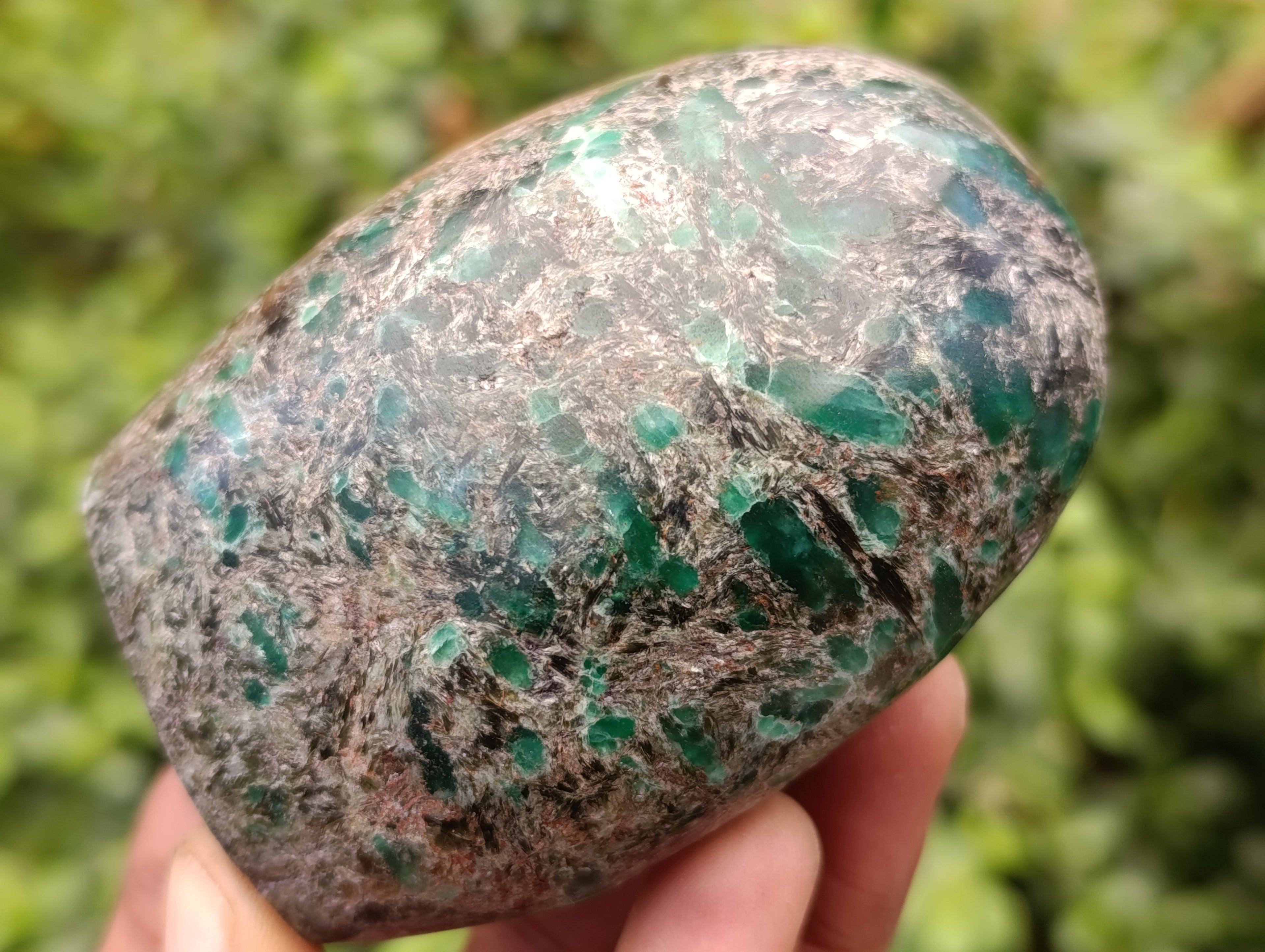 Polished Emerald Mica In Matrix Standing Free Forms x 4 From Mutoko, Zimbabwe - Toprock Gemstones and Minerals 