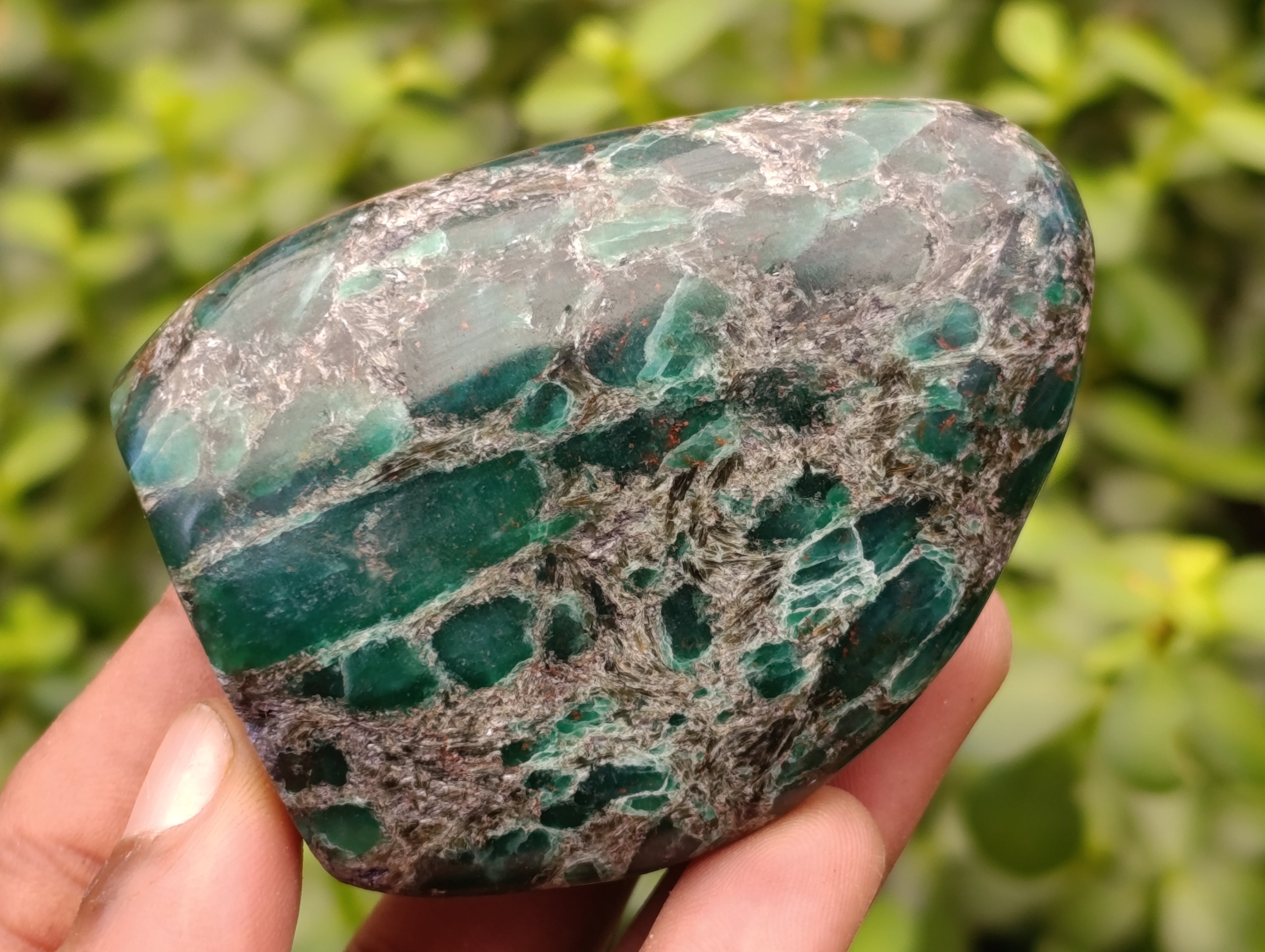 Polished Emerald Mica In Matrix Standing Free Forms x 4 From Mutoko, Zimbabwe - Toprock Gemstones and Minerals 
