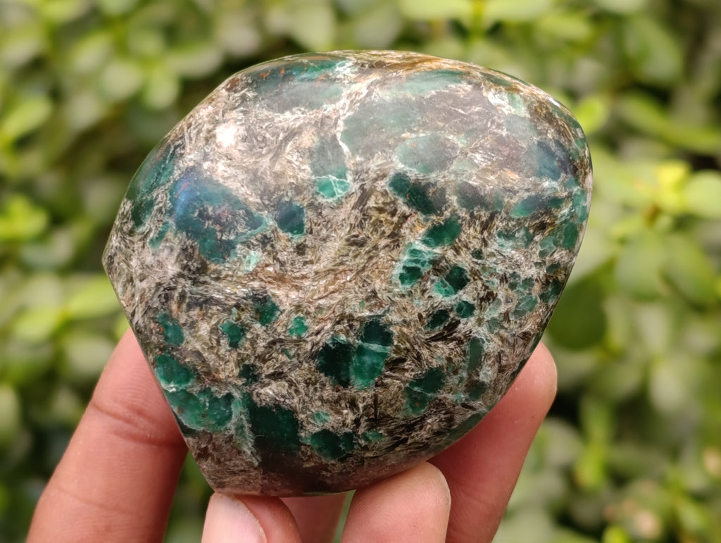 Polished Emerald Mica In Matrix Standing Free Forms x 4 From Mutoko, Zimbabwe - Toprock Gemstones and Minerals 
