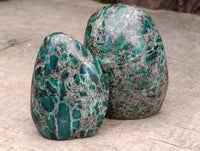 Polished Emerald Mica In Matrix Standing Free Forms x 4 From Mutoko, Zimbabwe