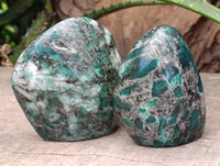 Polished Emerald Mica In Matrix Standing Free Forms x 4 From Mutoko, Zimbabwe