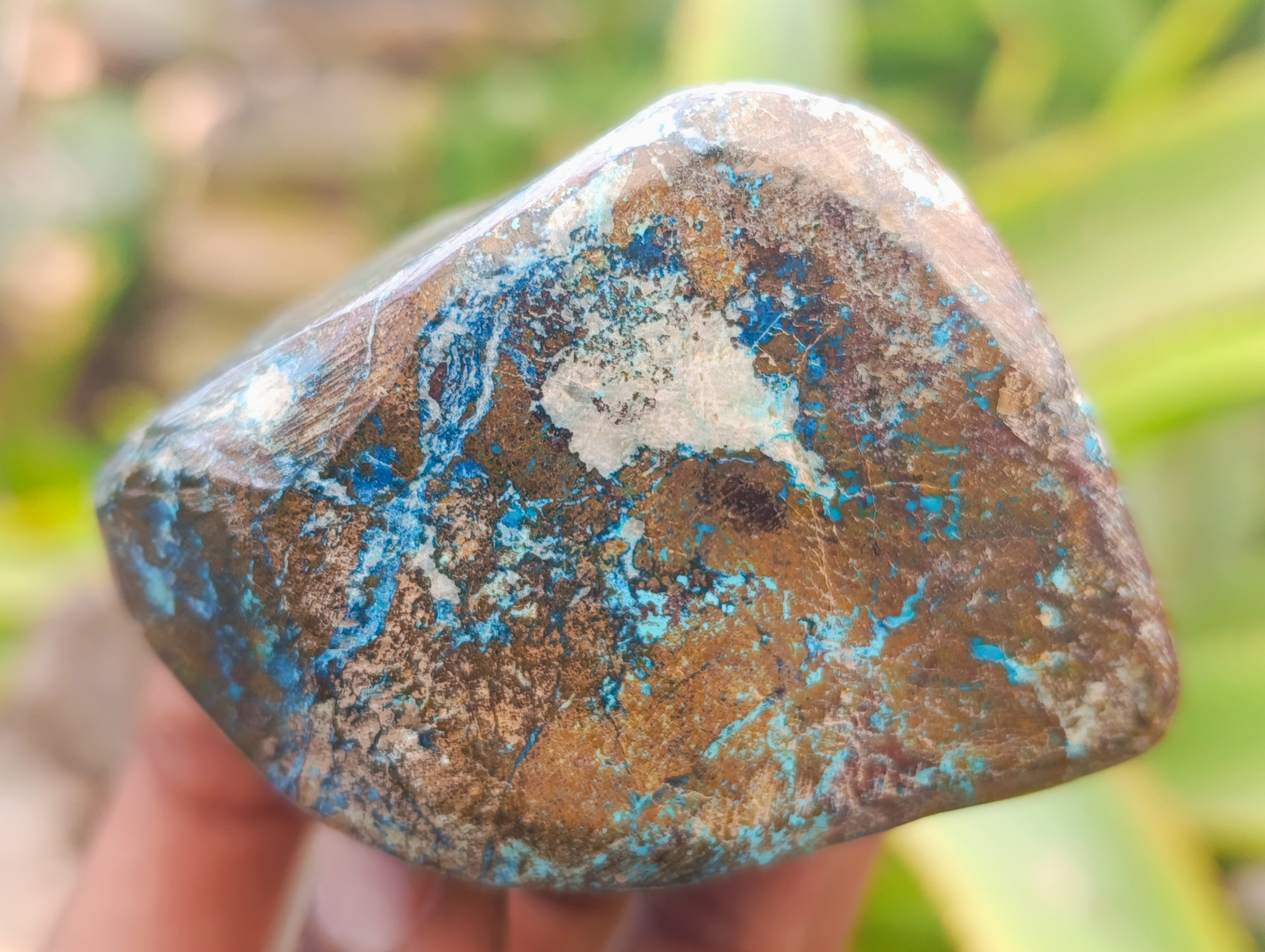 Polished Shattuckite with Azurite and Chrysocolla Free Forms x 4 From Congo - Toprock Gemstones and Minerals 