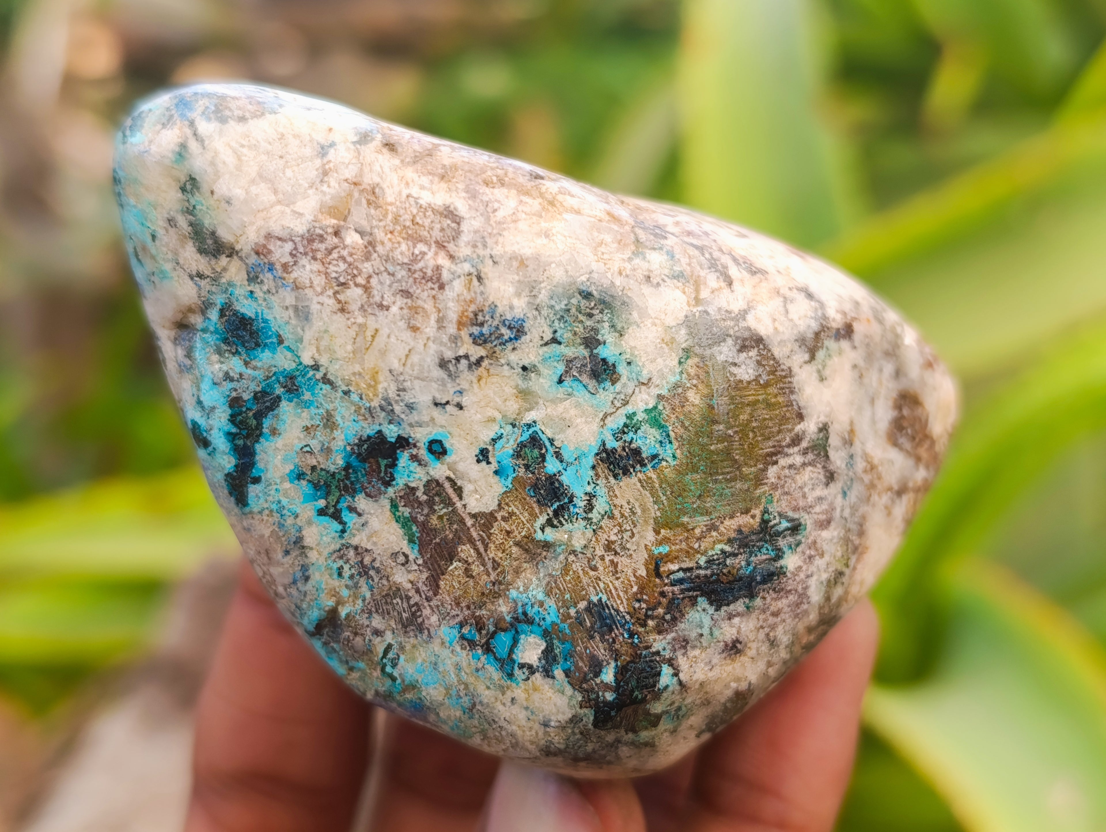 Polished Shattuckite with Azurite and Chrysocolla Free Forms x 4 From Congo - Toprock Gemstones and Minerals 