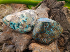 Polished Shattuckite with Azurite and Chrysocolla Free Forms x 4 From Congo - Toprock Gemstones and Minerals 