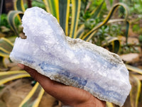 Natural Blue Lace Agate Geode Specimens x 2 From Nsanje, Malawi