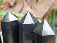 Polished Black Basalt Points x 6 From Antsirabe, Madagascar