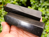 Polished Black Basalt Points x 6 From Antsirabe, Madagascar