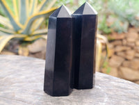 Polished Black Basalt Points x 6 From Antsirabe, Madagascar
