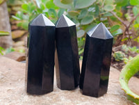 Polished Black Basalt Points x 6 From Antsirabe, Madagascar