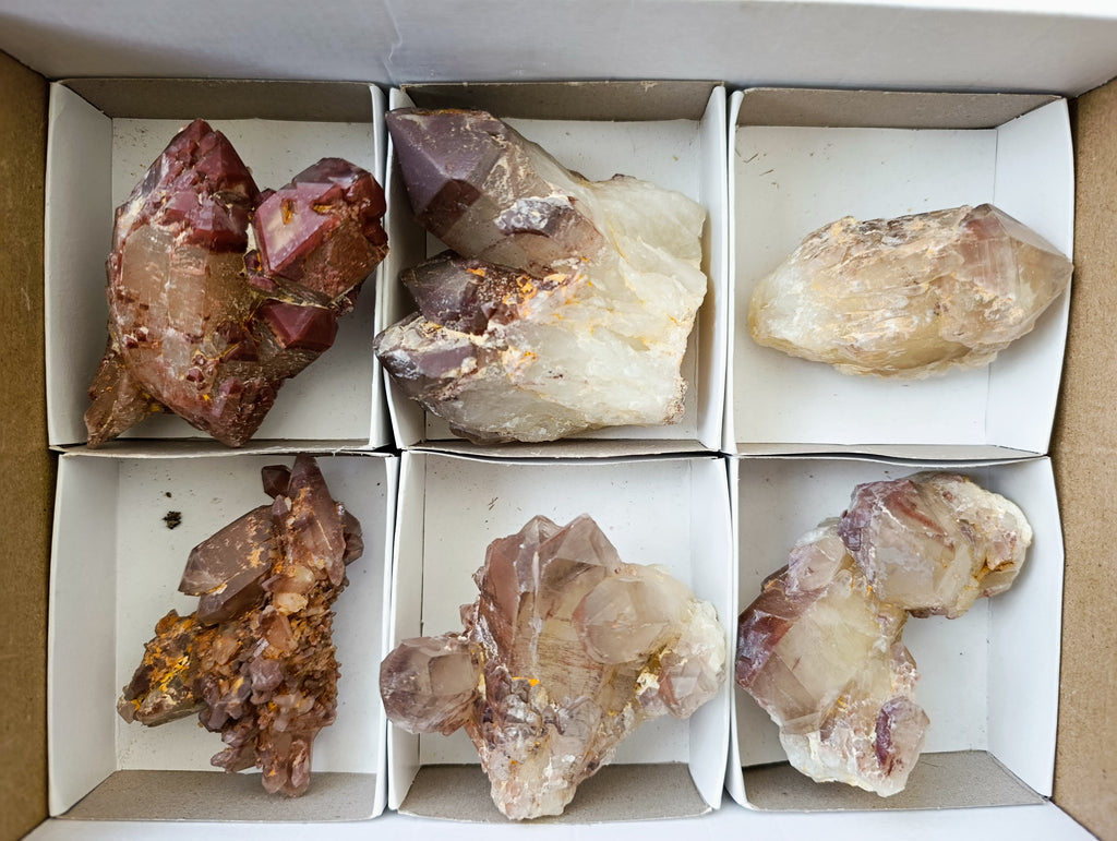 Natural Red Hematoid Quartz Clusters x 6 From Karoi, Zimbabwe - Toprock Gemstones and Minerals 