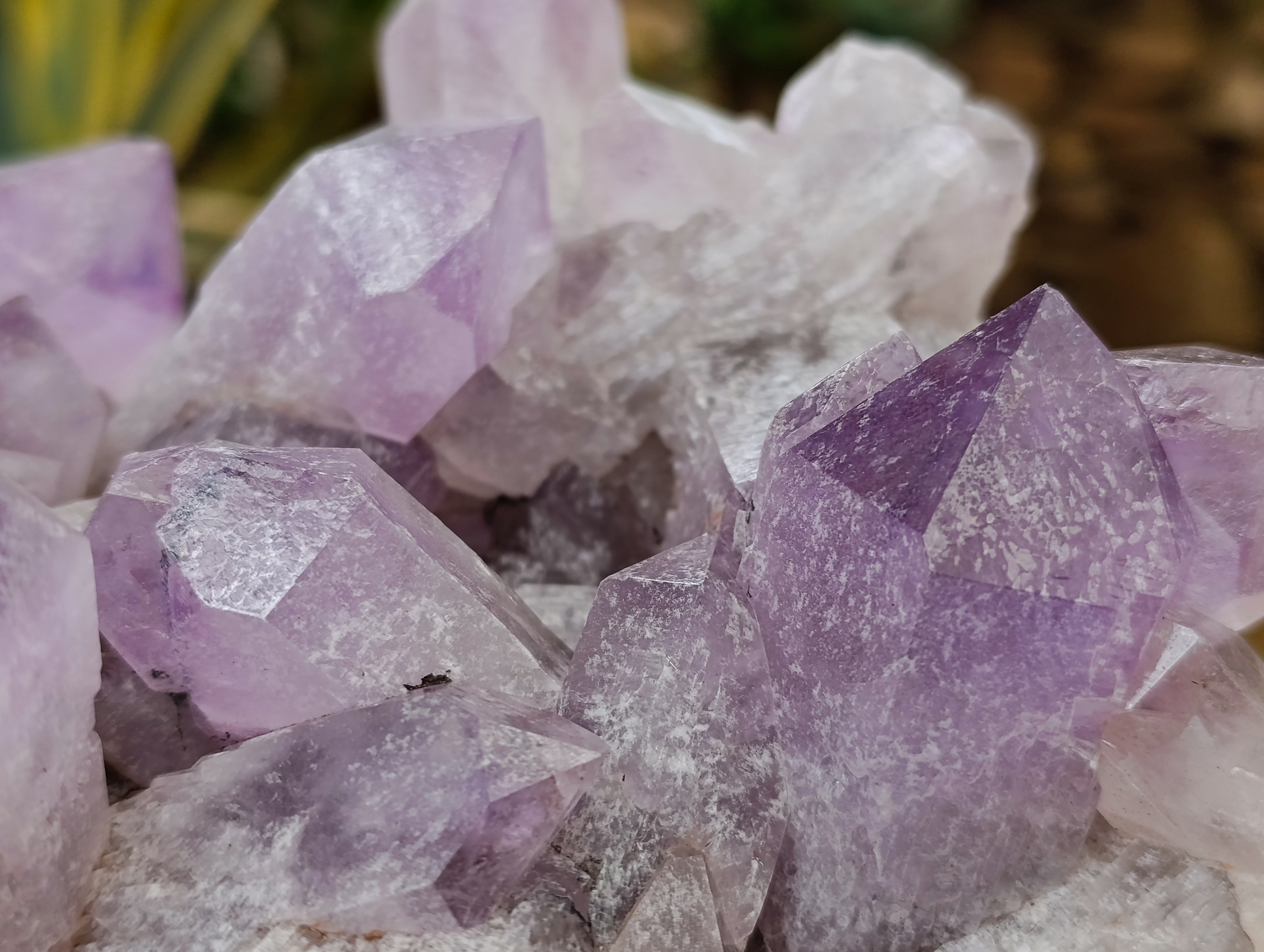 Natural Jacaranda Amethyst Quartz Clusters 2 x from Mumbwa, Zambia - Toprock Gemstones and Minerals 