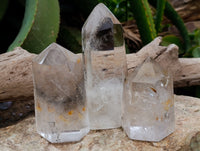 Polished Small Clear Quartz Crystals x 4 From Madagascar