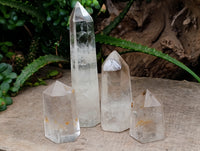Polished Small Clear Quartz Crystals x 4 From Madagascar