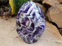 Polished Chevron Amethyst Standing Free Form x 1 From Ankazobe, Madagascar