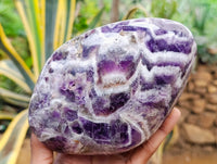 Polished Chevron Amethyst Standing Free Form x 1 From Ankazobe, Madagascar