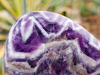 Polished Chevron Amethyst Standing Free Form x 1 From Ankazobe, Madagascar