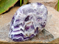 Polished Chevron Amethyst Standing Free Form x 1 From Ankazobe, Madagascar
