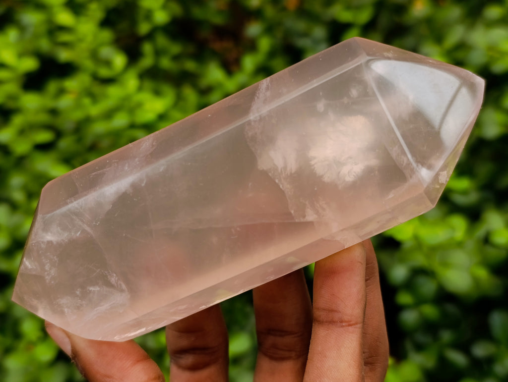 Polished Double Terminated Rose Quartz Points x 3 From Ambatondrazaka, Madagascar - Toprock Gemstones and Minerals 
