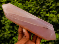 Polished Double Terminated Rose Quartz Points x 3 From Ambatondrazaka, Madagascar
