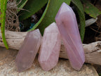 Polished Double Terminated Rose Quartz Points x 3 From Ambatondrazaka, Madagascar - Toprock Gemstones and Minerals 
