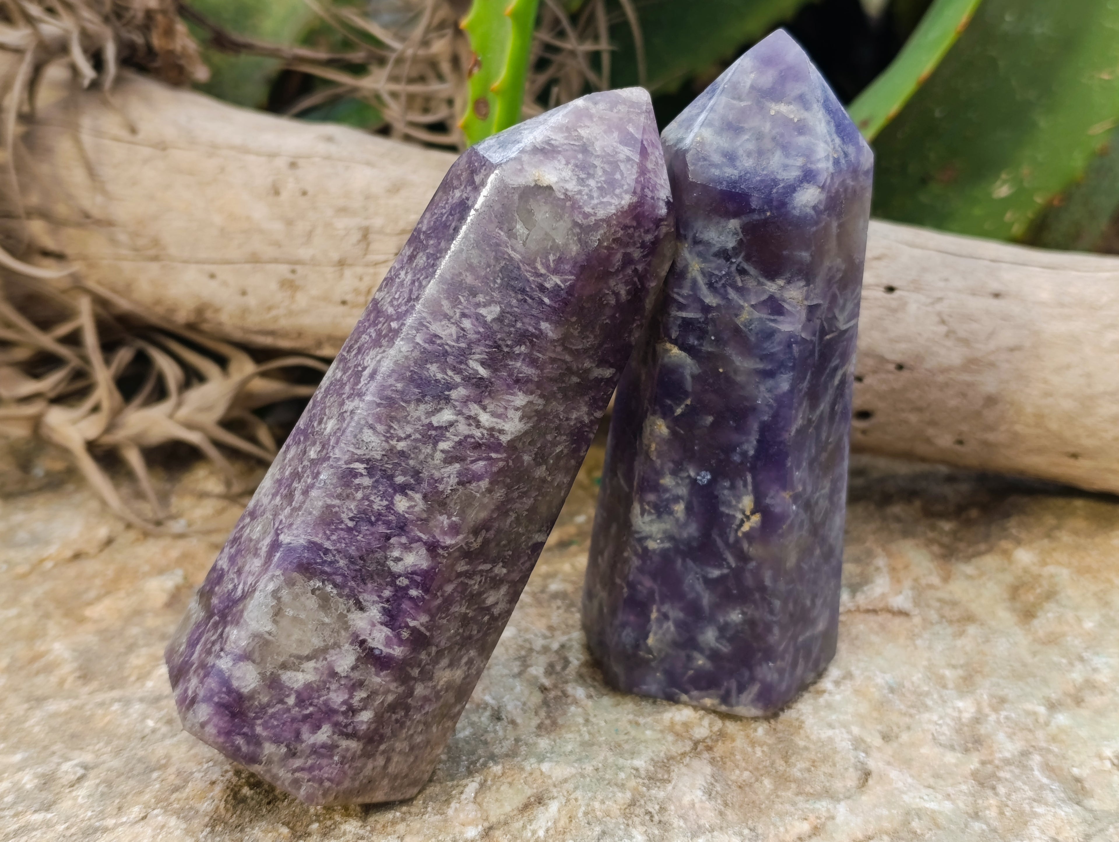 Polished Lepidolite Points x 4 From Vakinankaratra, Madagascar - Toprock Gemstones and Minerals 