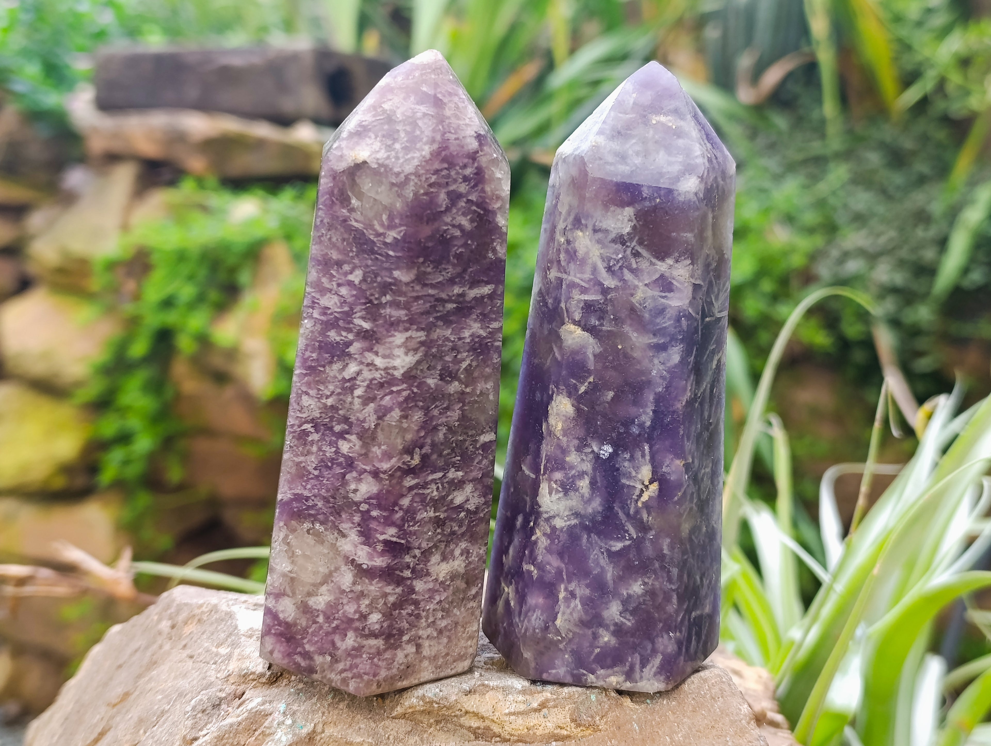 Polished Lepidolite Points x 4 From Vakinankaratra, Madagascar - Toprock Gemstones and Minerals 
