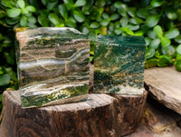 Polished Ocean Jasper Cubes x 2 From Marovato, Madagascar