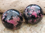 Polished Rhodonite Spheres x 4 From Ambindavato, Madagascar - Toprock Gemstones and Minerals 
