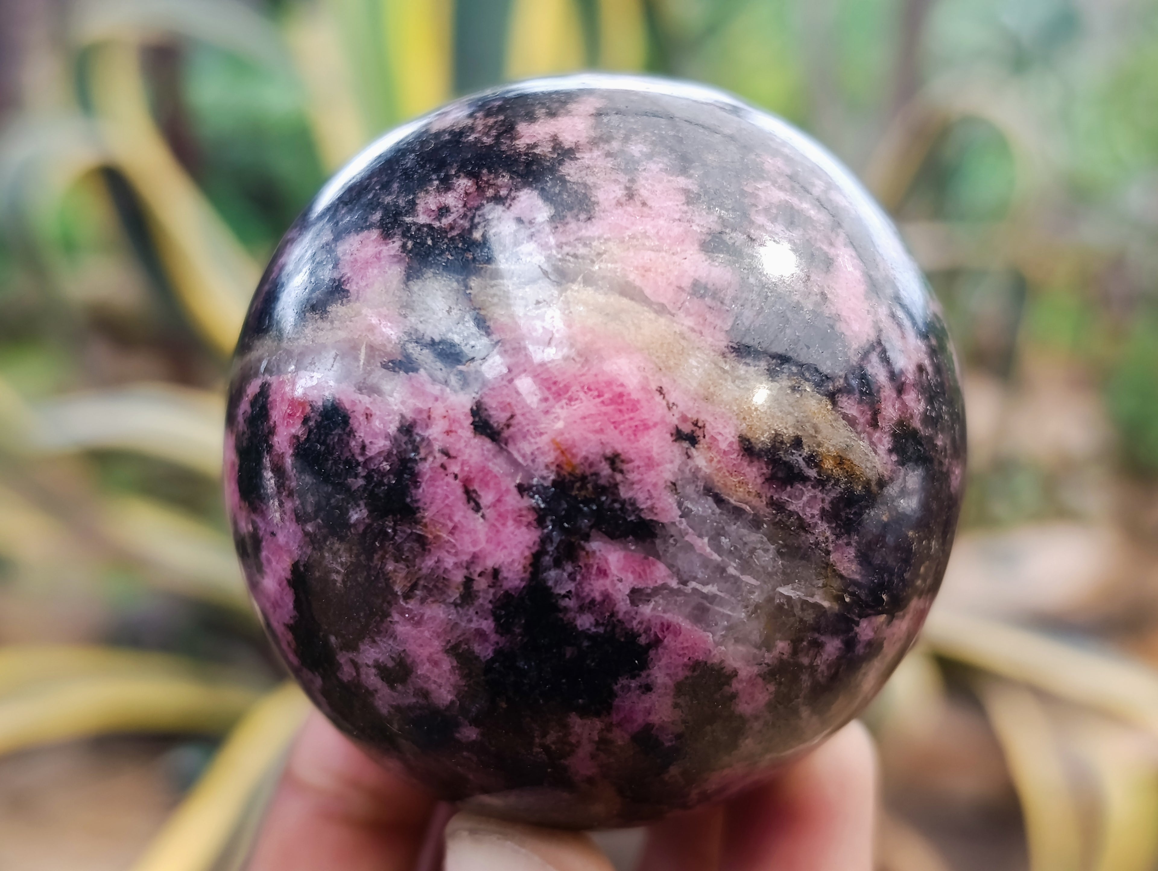 Polished Rhodonite Spheres x 4 From Ambindavato, Madagascar - Toprock Gemstones and Minerals 