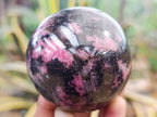 Polished Rhodonite Spheres x 4 From Ambindavato, Madagascar - Toprock Gemstones and Minerals 