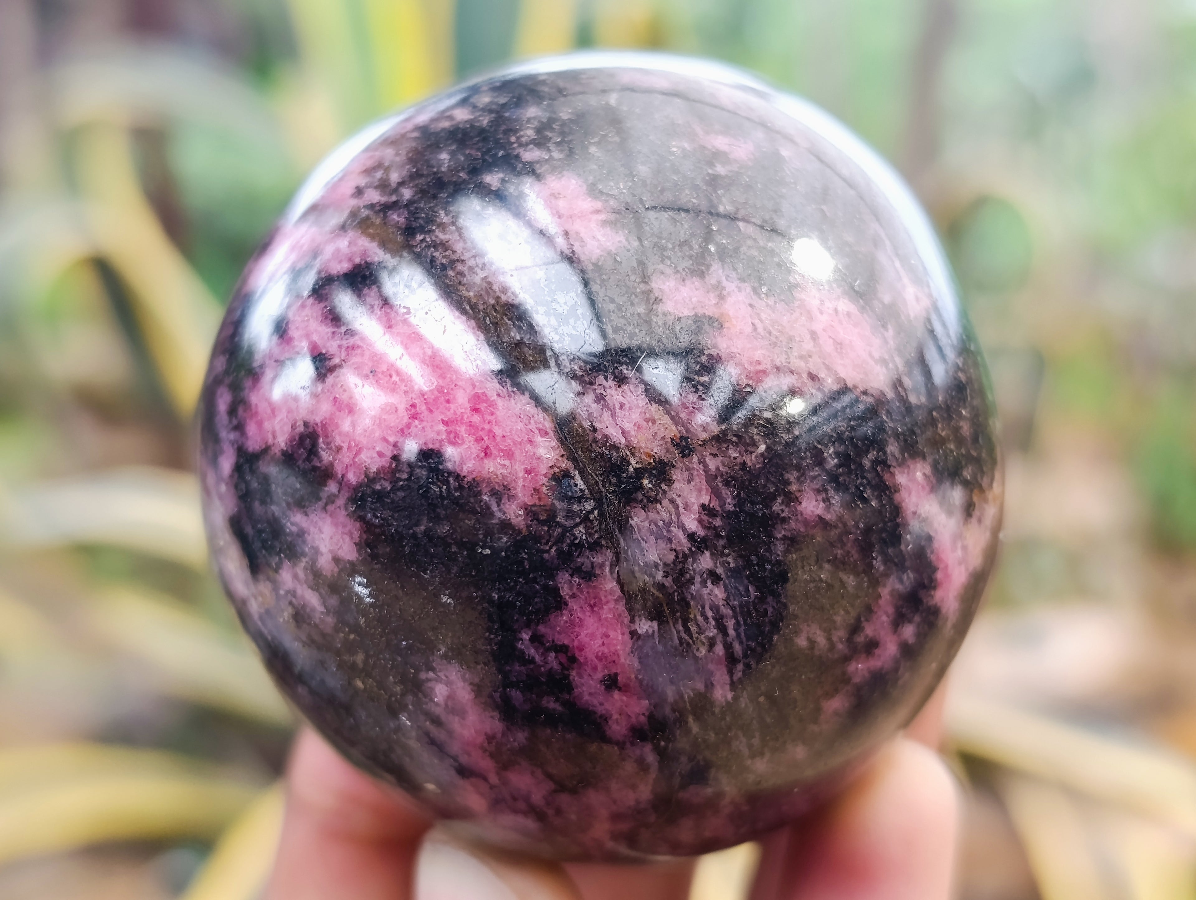 Polished Rhodonite Spheres x 4 From Ambindavato, Madagascar - Toprock Gemstones and Minerals 