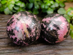 Polished Rhodonite Spheres x 4 From Ambindavato, Madagascar - Toprock Gemstones and Minerals 