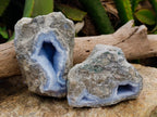 Natural Blue Lace Agate Geode Specimens x 6 From Nsanje, Malawi - Toprock Gemstones and Minerals 