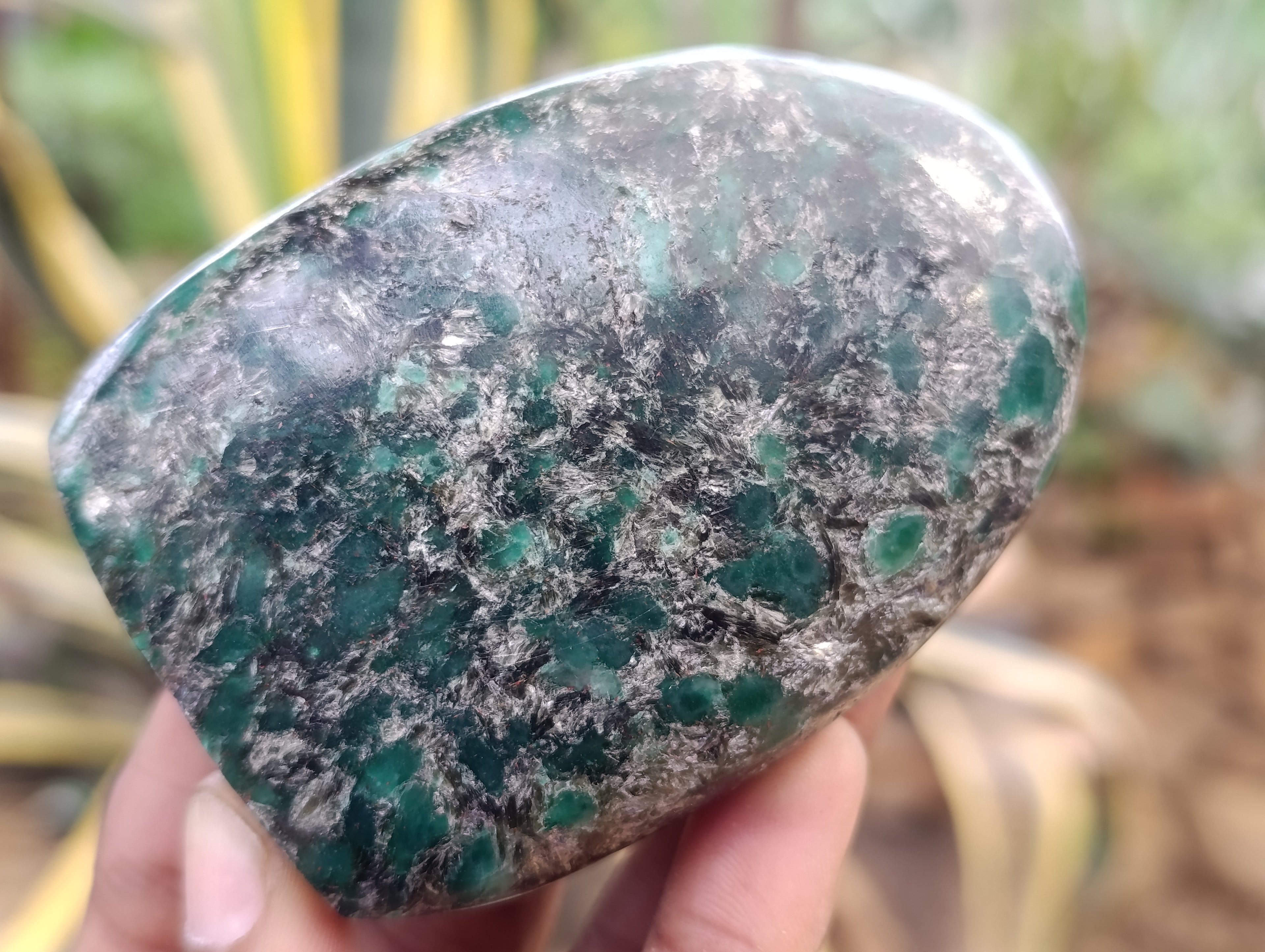 Polished Emerald Mica In Matrix Standing Free Forms x 4 From Mutoko, Zimbabwe - Toprock Gemstones and Minerals 