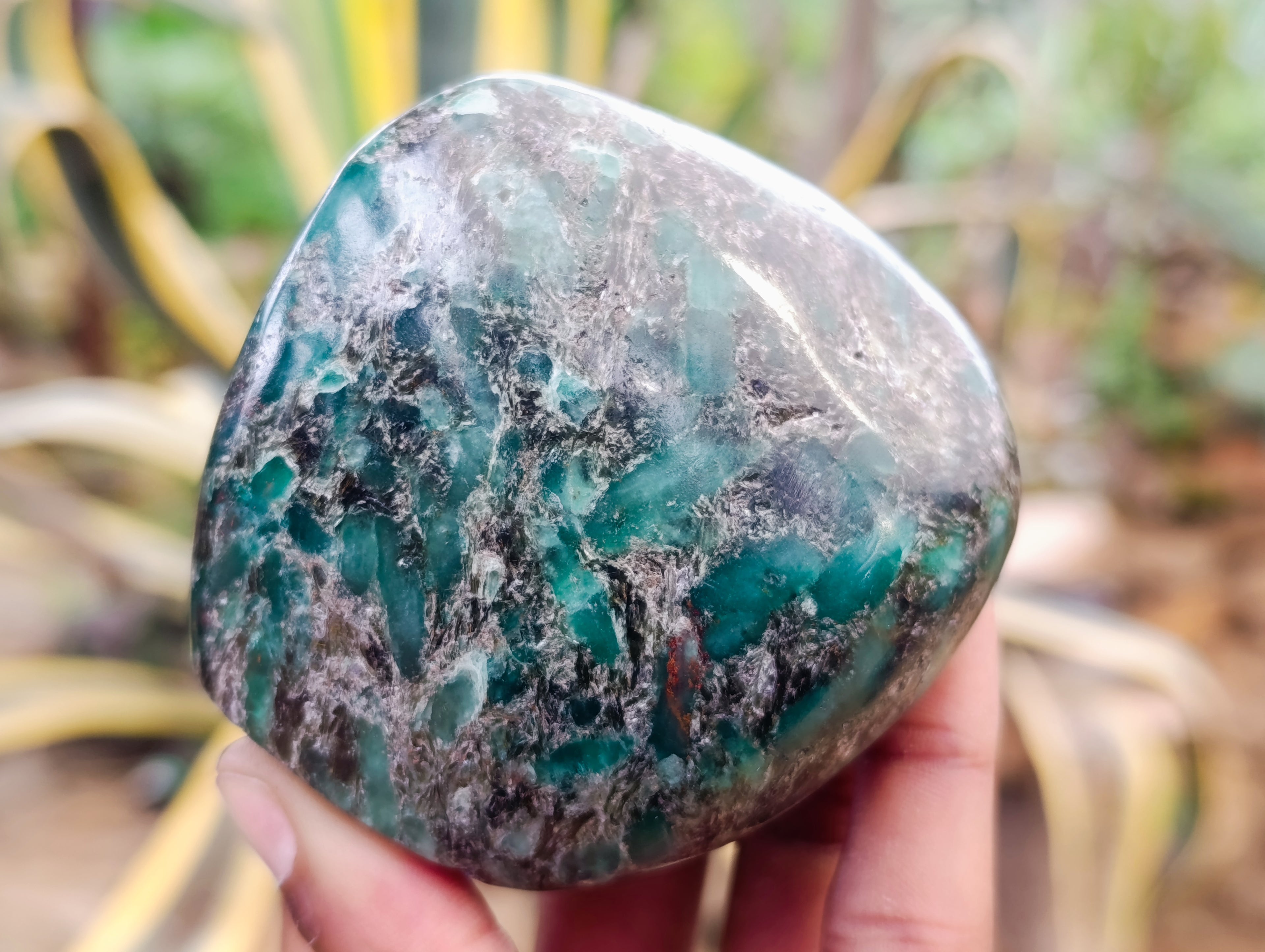 Polished Emerald Mica In Matrix Standing Free Forms x 4 From Mutoko, Zimbabwe - Toprock Gemstones and Minerals 