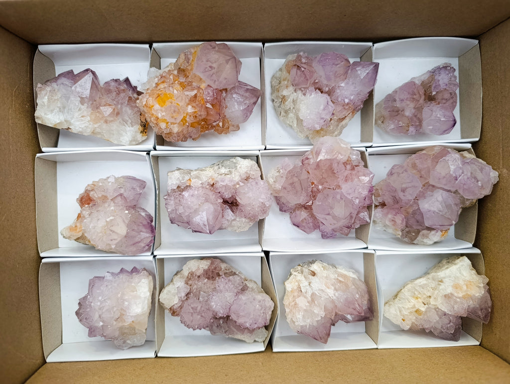 Natural Amethyst Spirit Quartz Clusters x 12 From Boekenhouthoek, South Africa - Toprock Gemstones and Minerals 