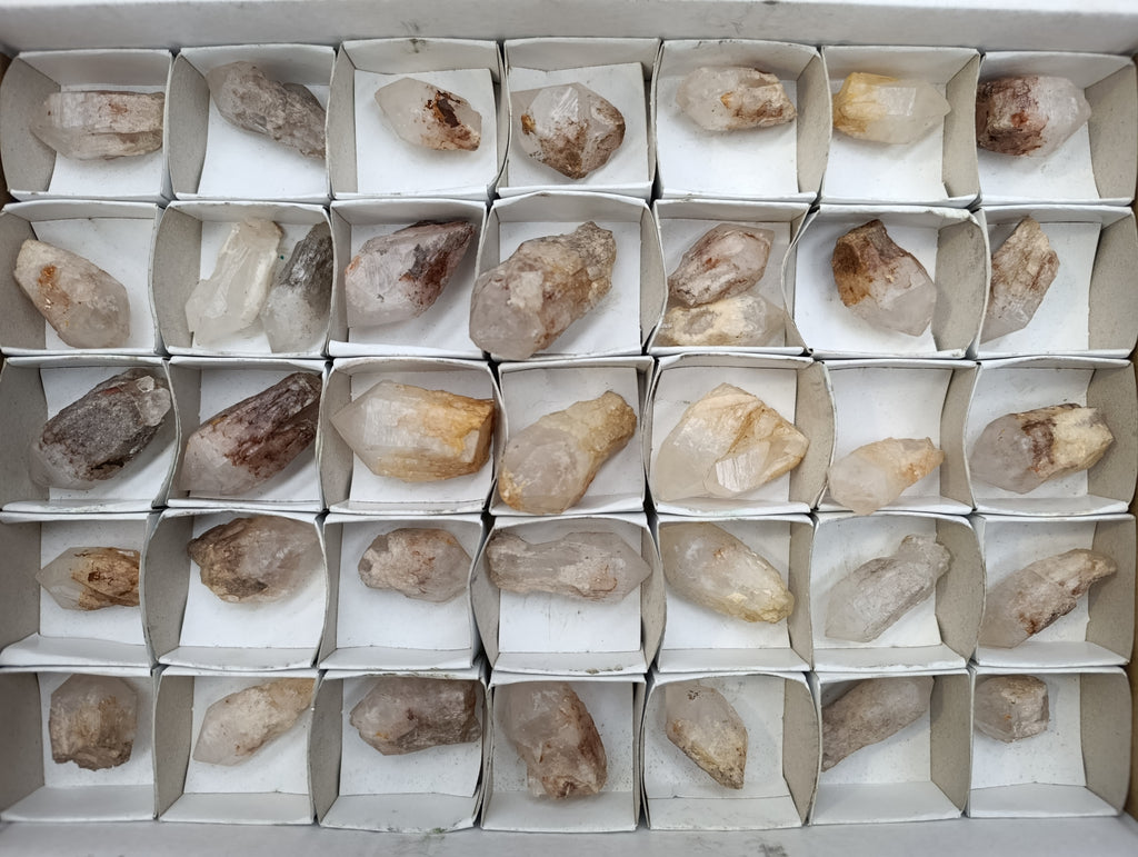 Natural Pineapple Candle Quartz Crystals x 37 From Antsirabe, Madagascar - Toprock Gemstones and Minerals 