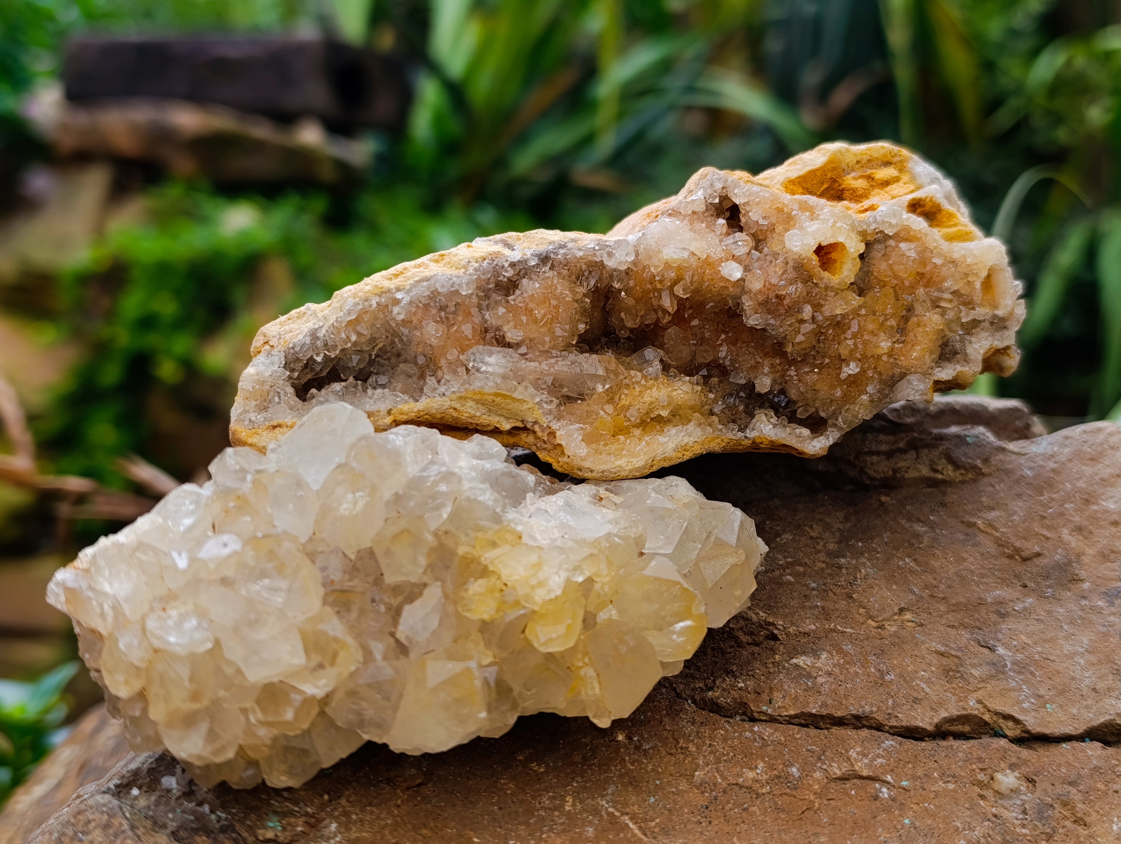 Natural Limonite Quartz Clusters x 21 From Solwezi, Zambia - Toprock Gemstones and Minerals 
