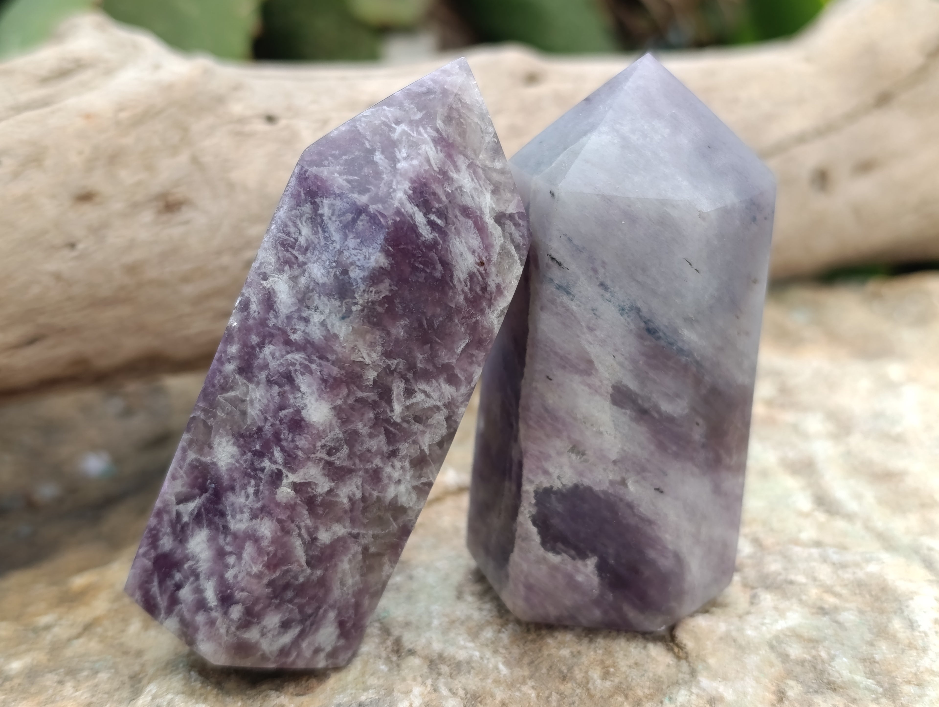 Polished Lepidolite Points x 12 From Vakinankaratra, Madagascar - Toprock Gemstones and Minerals 