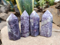 Polished Lepidolite Points x 12 From Vakinankaratra, Madagascar