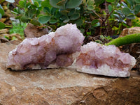 Natural Ametrine Spirit Quartz Clusters x 2 From Boekenhouthoek, South Africa