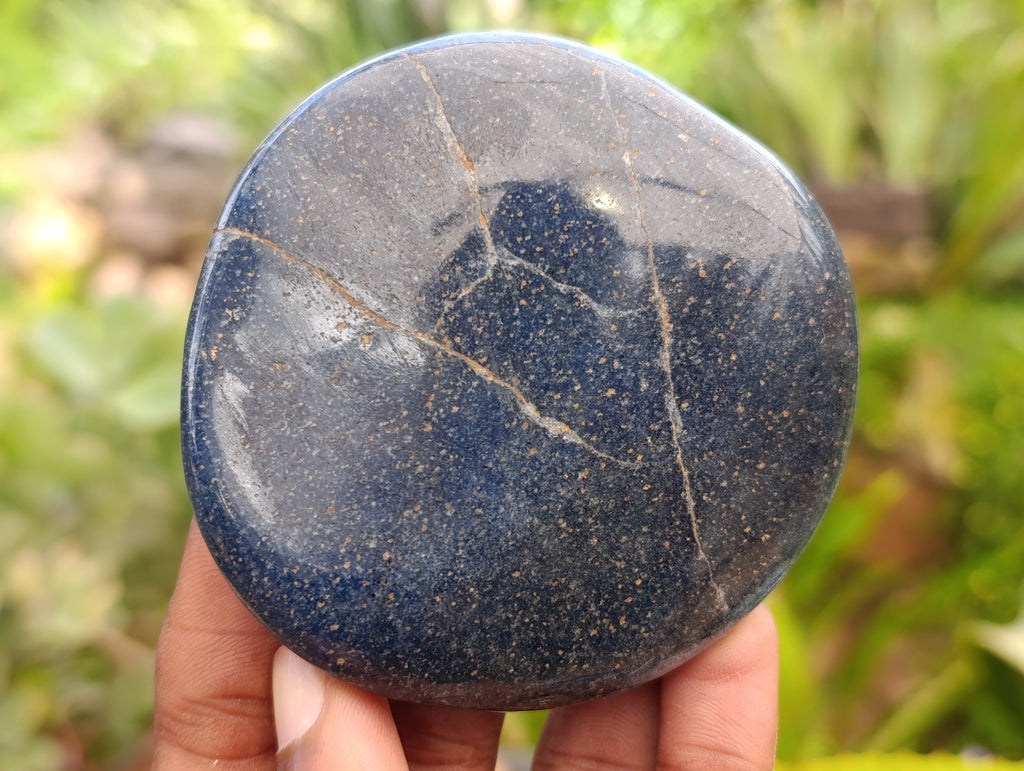 Polished Lazulite Palm Stones x 12 From Madagascar - Toprock Gemstones and Minerals 