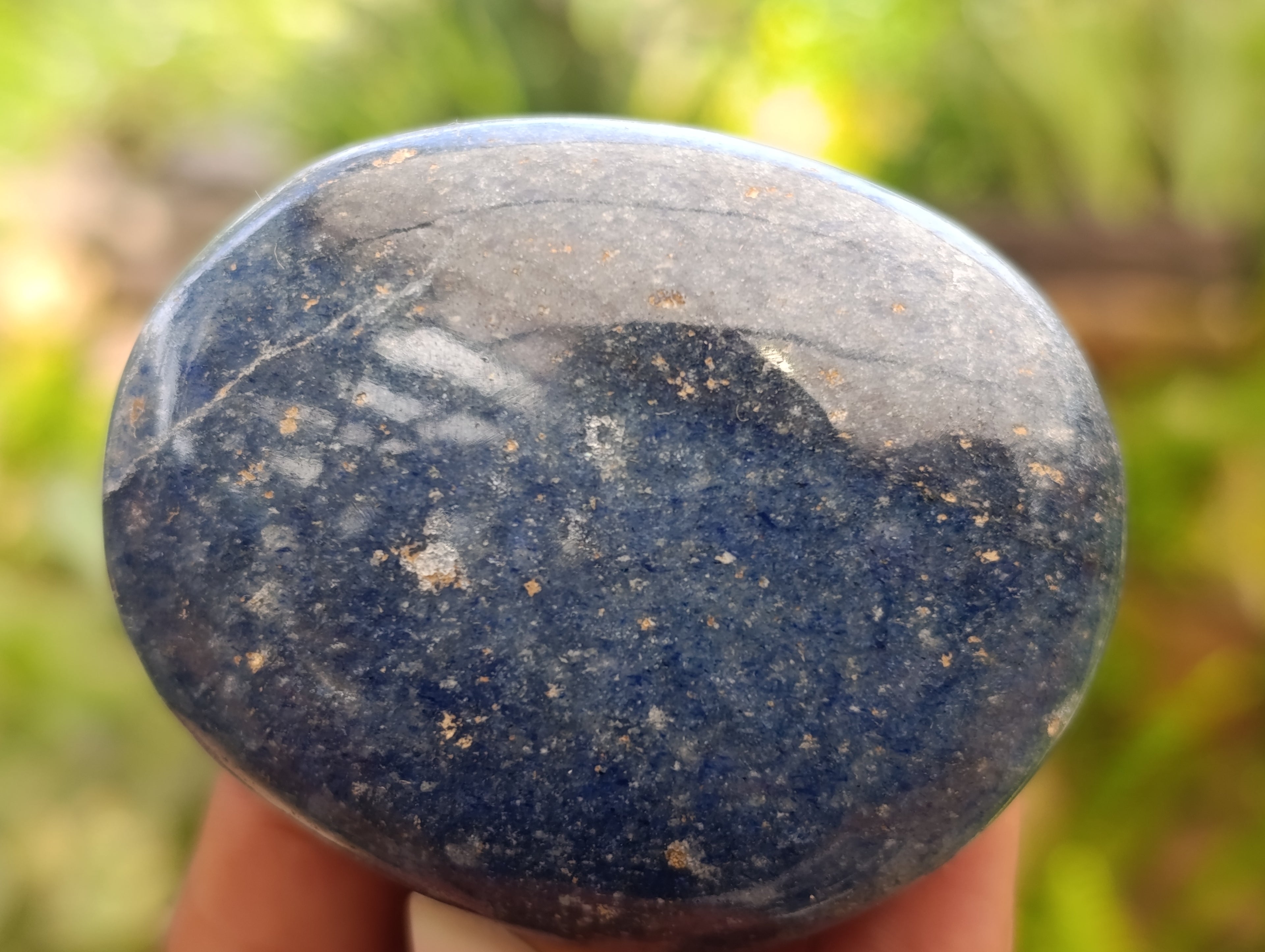 Polished Lazulite Palm Stones x 12 From Madagascar - Toprock Gemstones and Minerals 